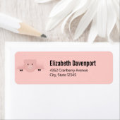 Étiquette Whimsical pink pig cute Farm Animal (En situation)