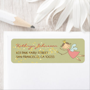 Étiquette Whimsical Rose Fairy Princess Baby shower Adresse