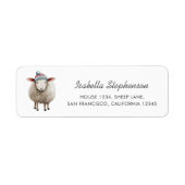 Étiquette Whimsical Sheep Farm Animal Return Address (Devant)