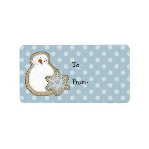 Étiquette Whimsical Snowman Polka Dot Christmas Cadeaux Tags