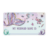 Étiquette Whimsical What's Your Mermaid Name Birthday Game (Devant)