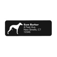 Whippet Dog Silhouette Adresse de retour