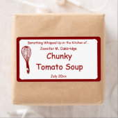 Étiquette Whisk rouge Cuisine personnalisée maison (En situation)