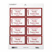 Étiquette Whisk rouge Cuisine personnalisée maison (Feuille entière)