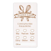Étiquette Whisk Spoon Bakery Allergy Alert Baked Goods Food (Devant)