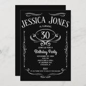 Étiquette Whiskey 30e anniversaire Invitation (Devant / Derrière)
