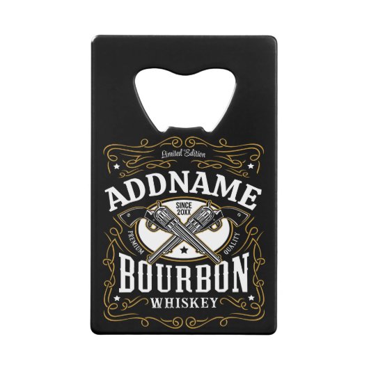 Étiquette Whiskey personnalisé Bourbon Vintage Gun (Devant)