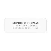 Étiquette White and Black Modern Classic Adresse de retour (Devant)