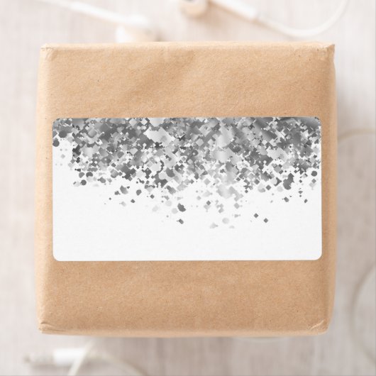 Étiquette White and Faux glitter personalized (En situation)