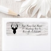 Étiquette White Birch Rustic Country Farmhouse Deer Antlers (En situation)