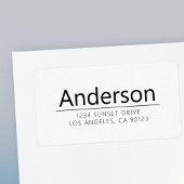 Étiquette White & Black Bold Modern Return Adresse