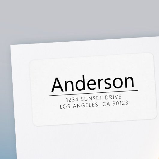 Étiquette White & Black Bold Modern Return Adresse