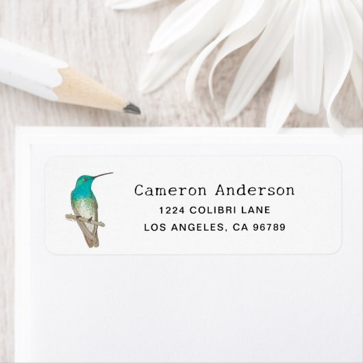 Étiquette White-chested Emerald Hummingbird (En situation)