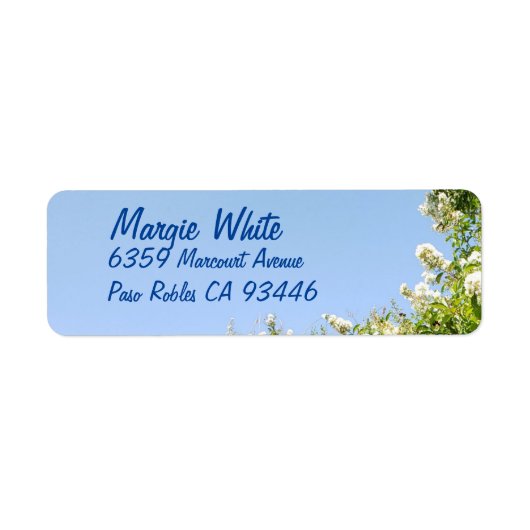 Étiquette White Crepe Myrtle Flowers in Bloom Label (Devant)