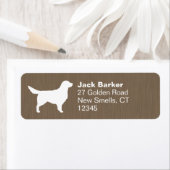 Étiquette White Golden Retriever Dog Silhouette Adresse (En situation)