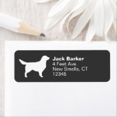 Étiquette White Golden Retriever Dog Silhouette Adresse (En situation)