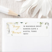 Étiquette White Peony Epiphany Mariage Adresse de retour (En situation)