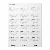 Étiquette White Peony Greenery Retour Mariage Adresse de ret (Feuille entière)