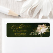 Étiquette White Poinsettia & Joyeuse calligraphie de Noël (En situation)