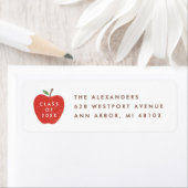 Étiquette White Red Apple Preschool Graduation Address Label (En situation)