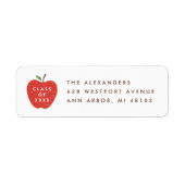 Étiquette White Red Apple Preschool Graduation Address Label (Devant)