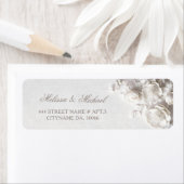 Étiquette White Roses 3D Flowers |  Wedding (En situation)