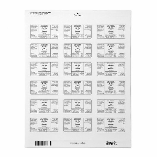 Étiquette White rustic dropper or cosmetics bottle label (Feuille entière)