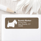 Étiquette White Scottish Terrier Silhouette Adresse de retou (En situation)