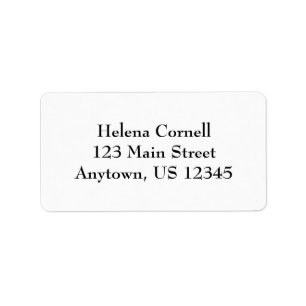 Étiquette White Simple Plain Return Address Labels