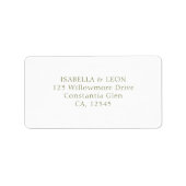 Étiquette White | Simple Wedding Address (Devant)