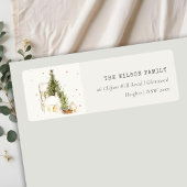 Étiquette White Snowfall Tree Maisons Noël