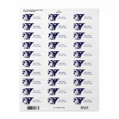 Étiquette White Starfish Marine Blue Elegant Beach Mariage (Feuille entière)