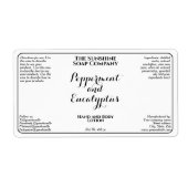 Étiquette White w curly text cosmetics bottle label  (Devant)