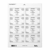 Étiquette White w curly text cosmetics bottle label  (Feuille entière)