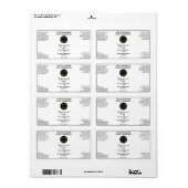 Étiquette White w curly text logo cosmetics bottle label (Feuille entière)