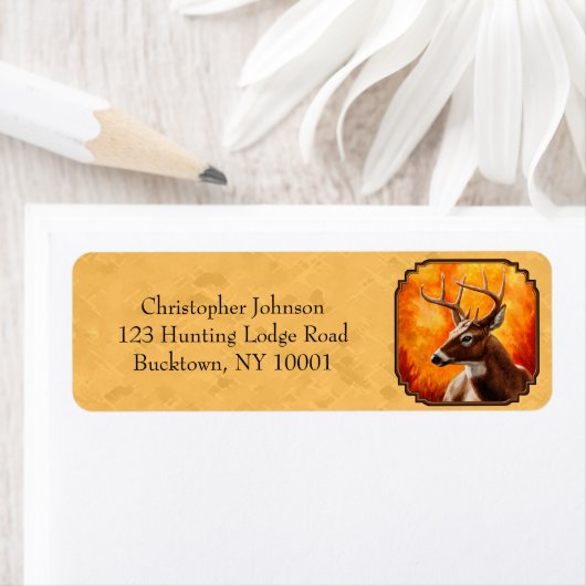 Étiquette Whitetail Deer Autumn (En situation)
