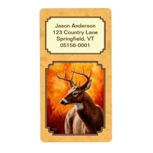 Étiquette Whitetail Deer Autumn