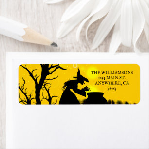Étiquette Wicked Witch Silhouette Halloween Adresse de retou