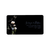 Étiquette Wild Forest Floral Black Wedding Adresse RSVP (Devant)