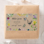 Étiquette wild meadow floral rustic script egg carton label (En situation)