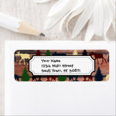 Étiquette Wild Moose Wolf Wilderness Mountain Cabin Rustic (En situation)