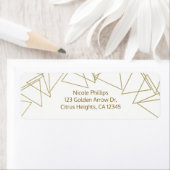 Étiquette Wild One Géométrique Triangles Moderne Élégance Or (En situation)