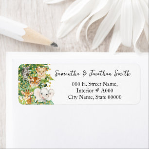 Étiquette Wild One Safari Animaux Baby shower Adresse de ret