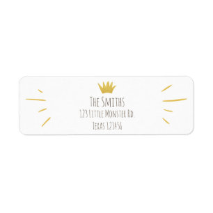 Étiquette Wild Things Gold Crown Adresse de retour Label Boy