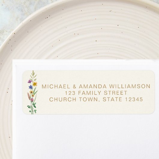 Étiquette Wildflower Baptism Return Address 
