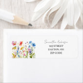 Étiquette Wildflower Floral Personalized Return Address  (En situation)