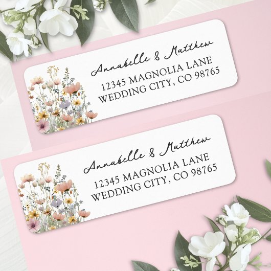Étiquette Wildflower Floral Return Address