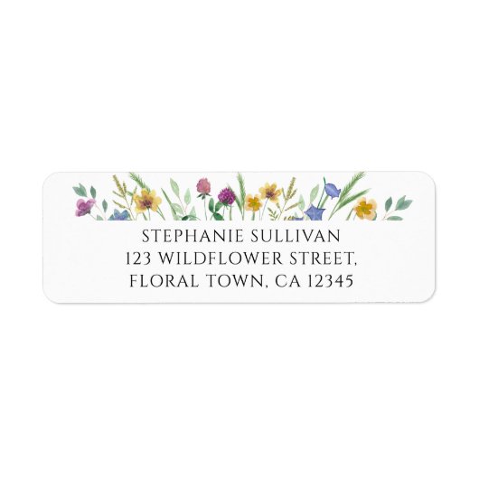 Étiquette Wildflower Return Address Label (Devant)