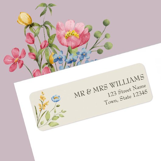 Étiquette Wildflower Return Address Label
