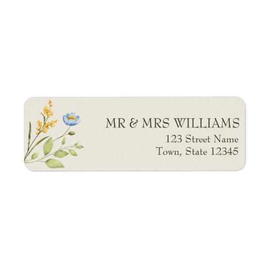 Étiquette Wildflower Return Address Label (Devant)